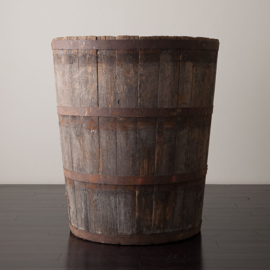 OAK BARREL PLANTER, LARGE