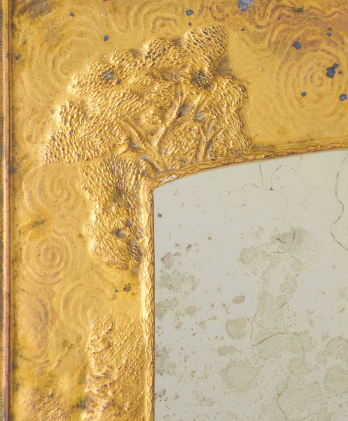 GILDED BRONZE WALL MIRROR WITH VINTAGE MIRROR