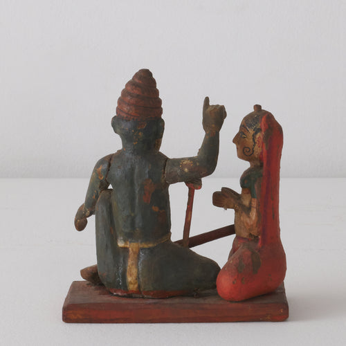 GROUP OF CARVED WOOD DEITY FIGURES