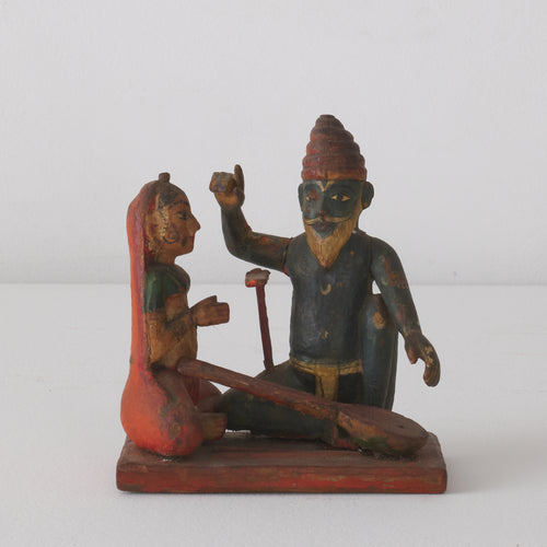 GROUP OF CARVED WOOD DEITY FIGURES