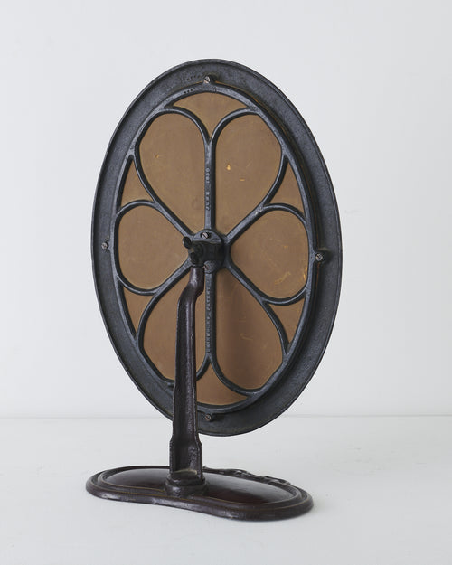 HABERDASHERY PAINTED IRON TABLE-TOP MIRROR, PAT.1850