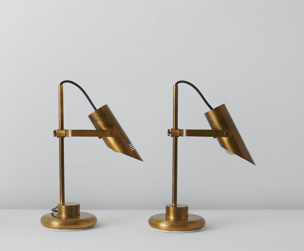 PAIR OF ITALIAN BRASS ADJUSTABLE TABLE LAMPS – Blackman Cruz