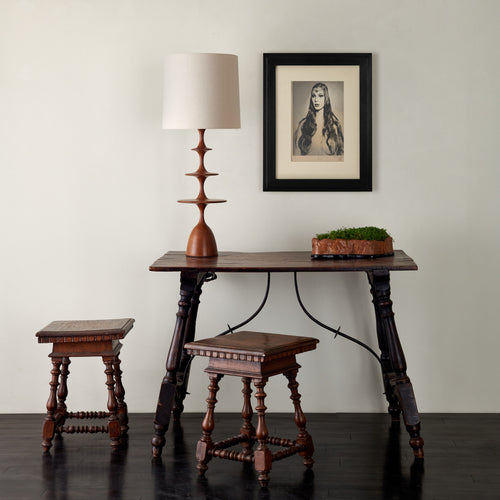 PAIR OF CARVED STOOLS