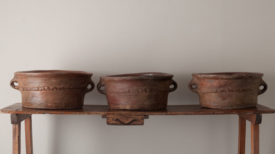 TERRACOTTA COOKING BOWLS, EARLY 19TH C