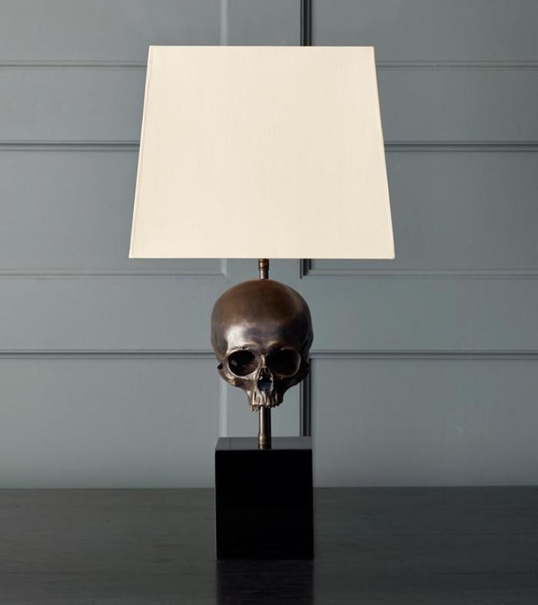 Skull Table Lamp, Bronze – Blackman Cruz